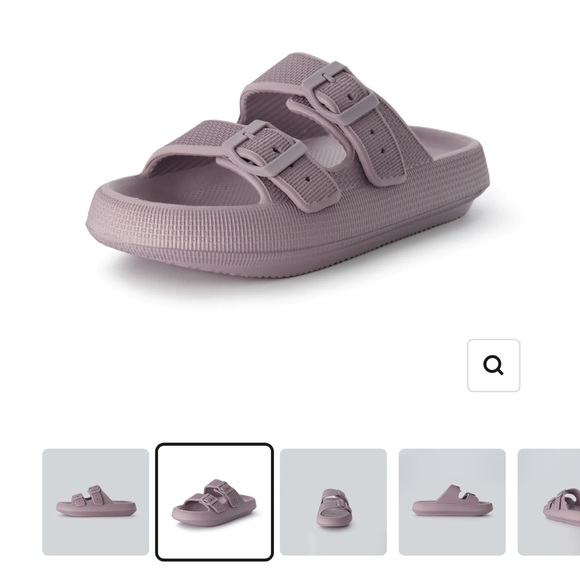 Cushinaire Lilac adjustable strap NWOT Fame Two Band Cloud Slide Neutrals - Picture 1 of 8